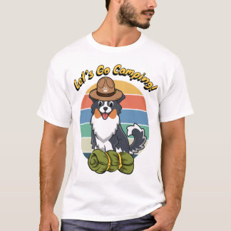 Funny collie dog wants to go camping T-Shirt