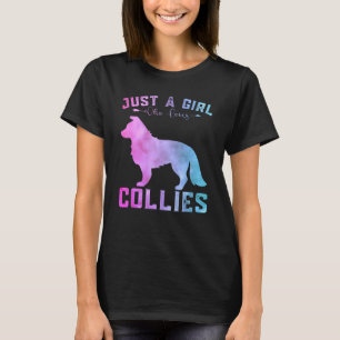 Funny Collies Lover Girls Just A Girl Who Loves Co T-Shirt