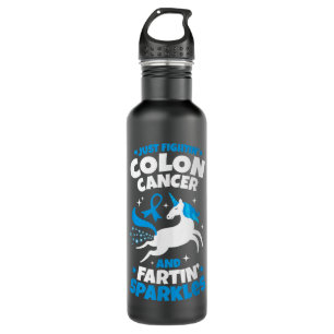 Funny Colon Cancer Fighter Fighting Unicorn Quote  710 Ml Water Bottle