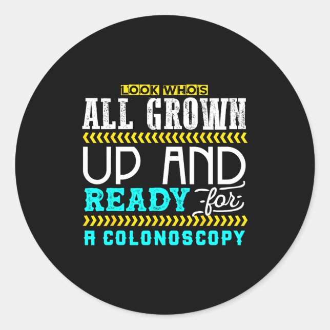 Funny Colonoscopy Joke Medical Humor Checkup  Classic Round Sticker (Front)