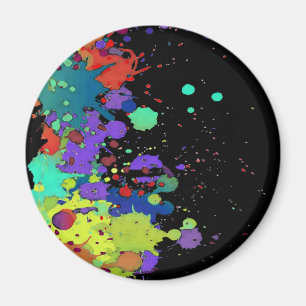 FUNNY COLOR SPLASH I + your backgr. & ideas Magnet