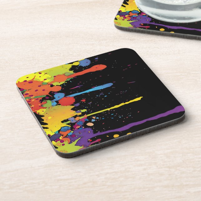 FUNNY COLOR SPLASH II + your backgr. & ideas Coaster (Left Side)