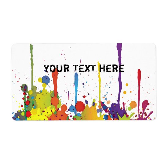 FUNNY COLOR SPLASH II + your backgr. & text Shipping Label