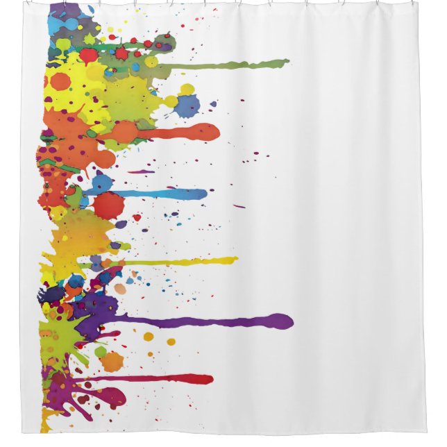 FUNNY COLOR SPLASHes II + your backgr. & ideas Shower Curtain (Front)