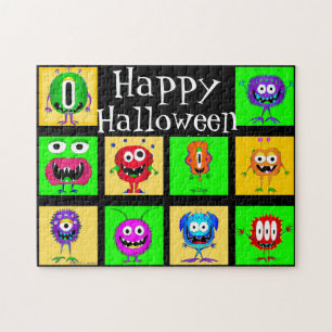 Funny, Colorful, Cartoon Monsters Jigsaw Puzzle