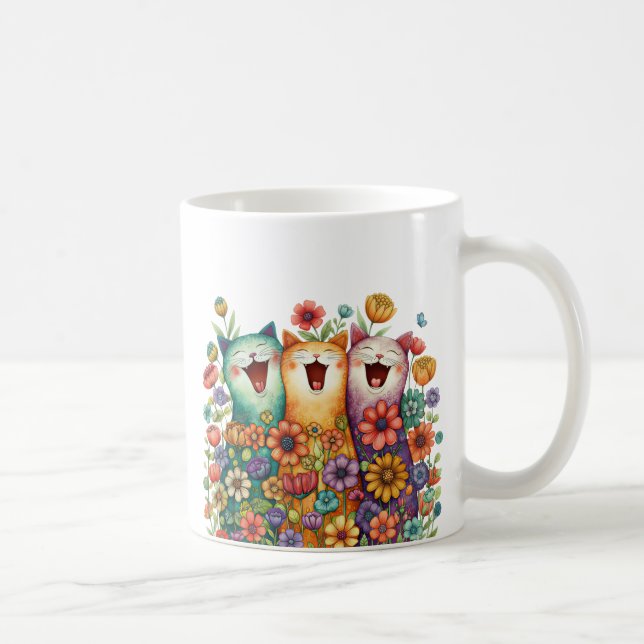 Funny Colorful Cat Coffee Mug (Right)