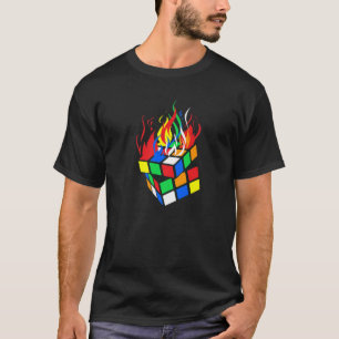 Funny Colorful Cool Retro Speed Puzzle Cube Math T T-Shirt