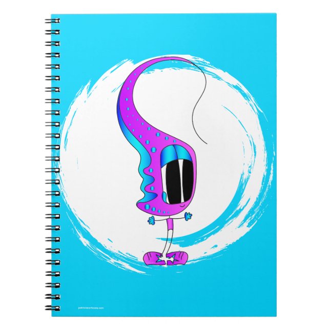 Funny, Colorful, Quirky, Cartoon Character Notebook (Front)
