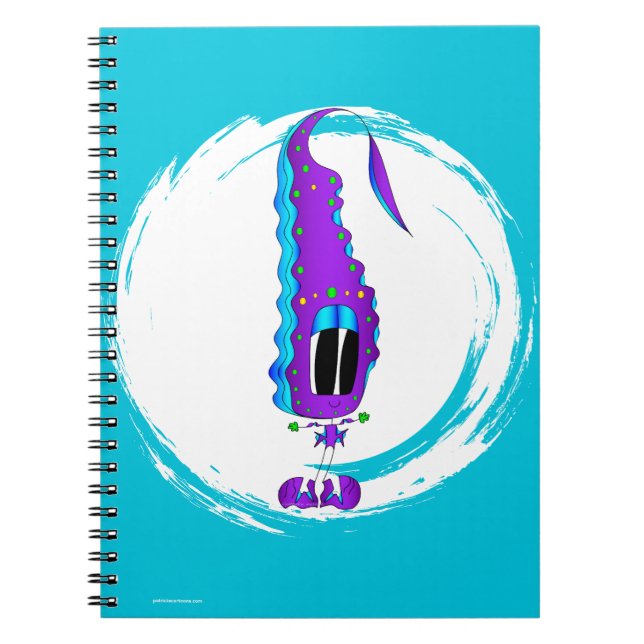 Funny, Colorful, Quirky, Cartoon Character Notebook (Front)