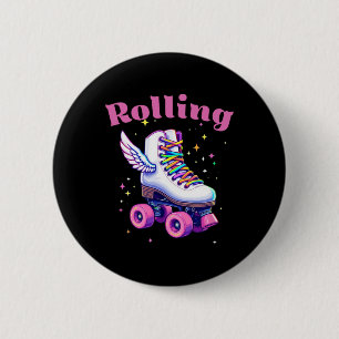Funny Colorful Roller Skate Skills Street Party Bi 6 Cm Round Badge