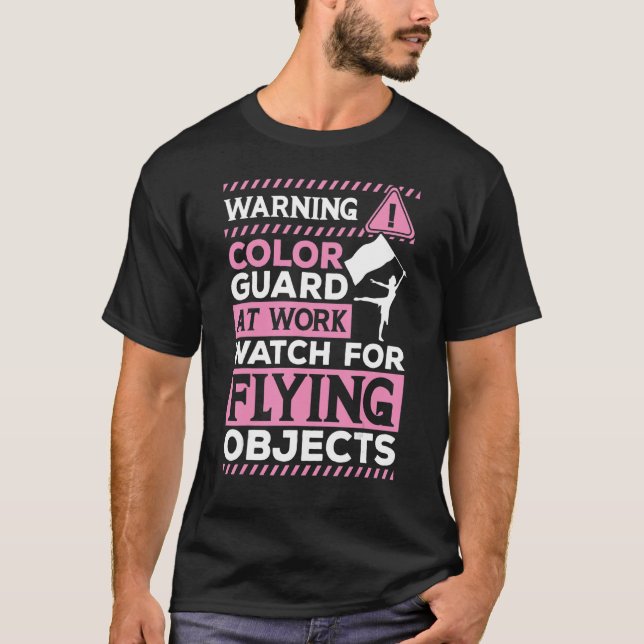Funny Colour Guards Warning Flying Object Flag Cor T-Shirt (Front)