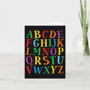 Funny Colour Letters Alphabet Learn Abcs Kindergar Card
