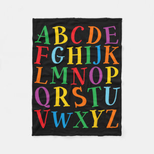 Funny Colour Letters Alphabet Learn Abcs Kindergar Fleece Blanket