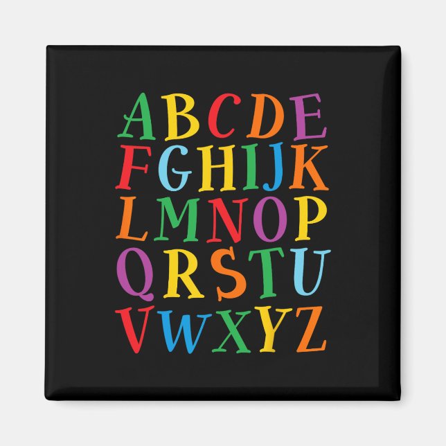 Funny Colour Letters Alphabet Learn Abcs Kindergar Magnet (Front)