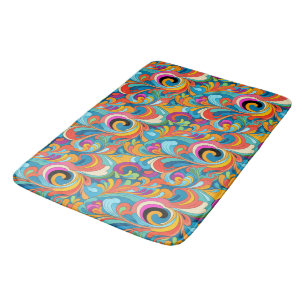 Funny colour lovers pattern tiled bath mat