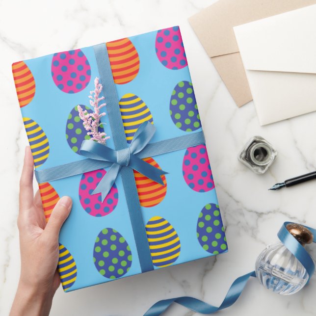 Funny, Coloured Easter Eggs Wrapping Paper (Gifting)