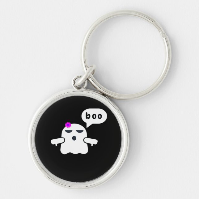 Funny Colourful Boo Of Disapproval Girl Key Ring (Front)