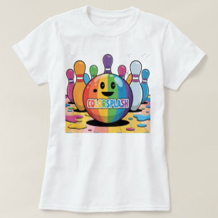 Funny Colourful Bowling, Hear The Ten Pin Laughing T-Shirt