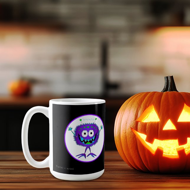 Funny, Colourful, Cartoon Monster, Halloween Coffee Mug (This cool mug is sure to be one of your favorites with your coffee, tea, or any drink at all!)