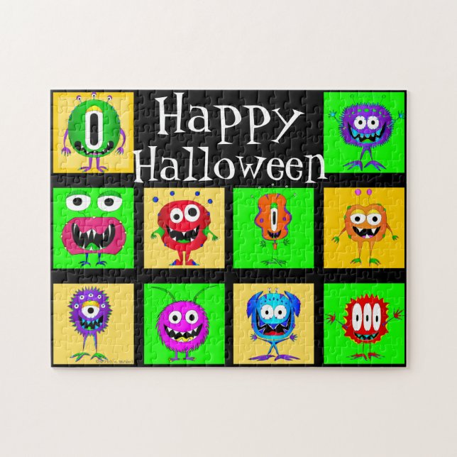Funny, Colourful, Cartoon Monsters Jigsaw Puzzle (Horizontal)