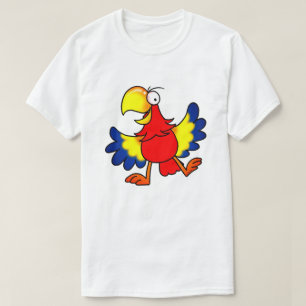 Funny Colourful Cartoon Parrot Bird T-Shirt