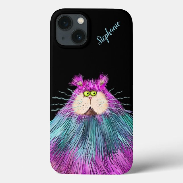 Funny Colourful Cat Personalised Case-Mate iPhone Case (Back)
