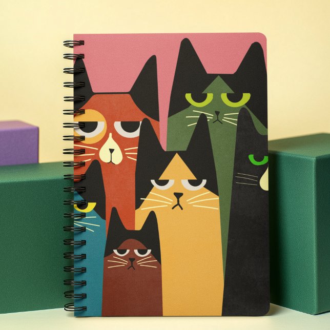 Funny Colourful Cats Lovers Pink Weekly Personal  Planner (Creator Uploaded)