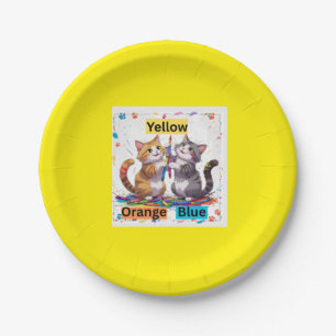 Funny Colourful Cats Party Paper Plate