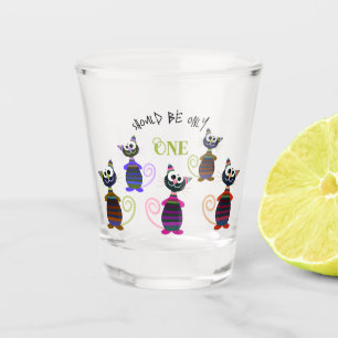Funny colourful cats shot glass