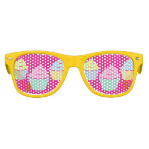 Funny colourful cupcake baking party shades