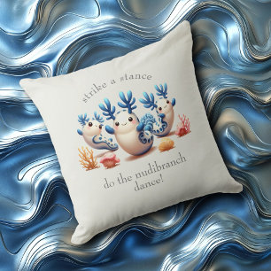 Funny Colourful Dancing Nudibranchs and Corals Cushion