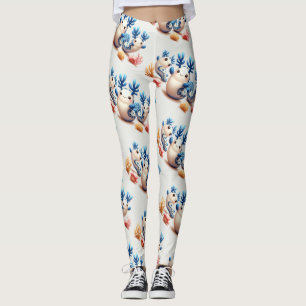 Funny Colourful Dancing Nudibranchs and Corals Leggings