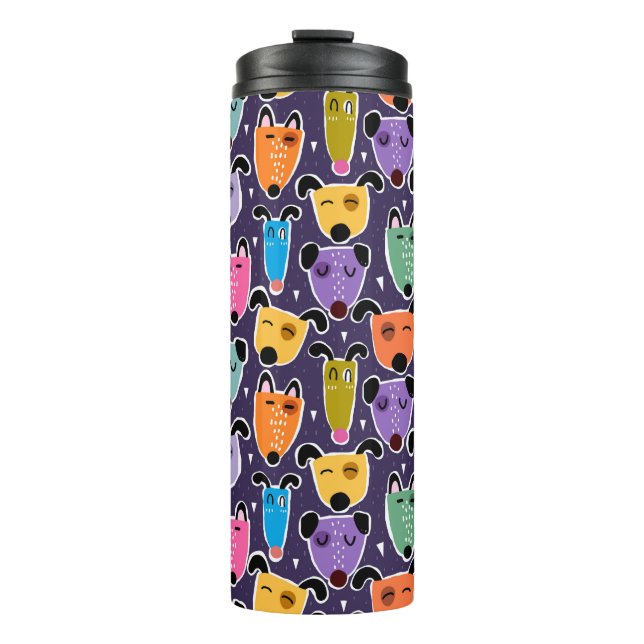 Funny Colourful Dogs Thermal Tumbler (Front)