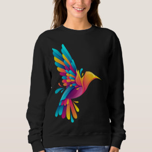 Funny Colourful Hummingbird Design, Support Animal Sweatshirt