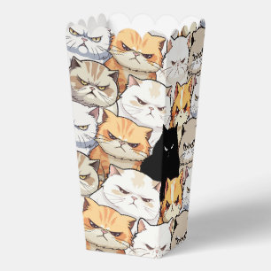 Funny Colourful Moody Cats Kitten doodle pattern Favour Box