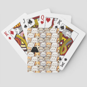 Funny Colourful Moody Meow Cats Kitten pet Pattern Playing Cards