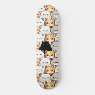 Funny Colourful Moody Meow Cats Kitten pet Pattern Skateboard