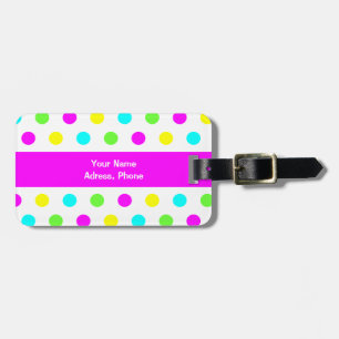 Funny Colourful Polka Dots Kids Luggage Tag