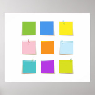 Funny Colourful Post-it Notes Poster