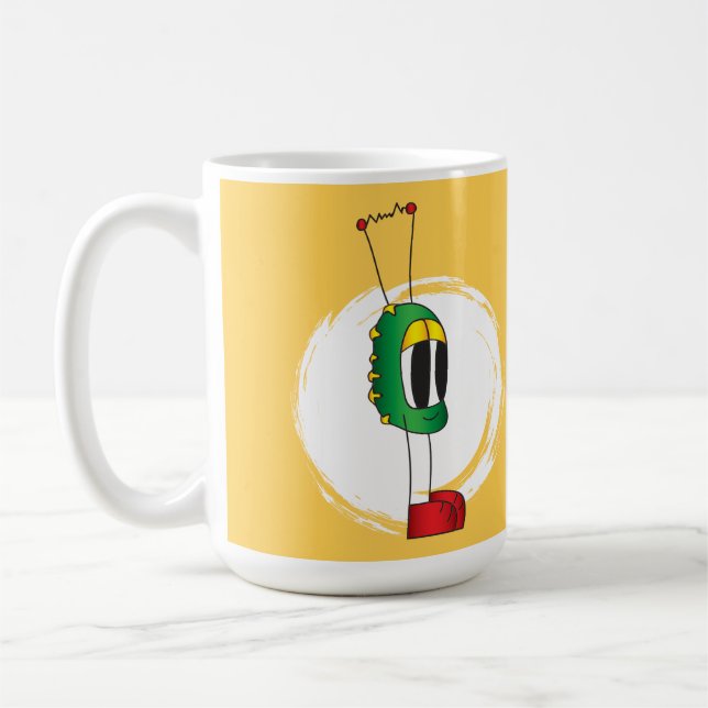 Funny, Colourful, Quirky, Cartoon Character Coffee Coffee Mug (Left)