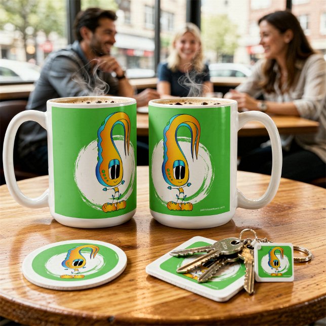 Funny, Colourful, Quirky, Cartoon Character Coffee Mug (Take a look at this most excellent cartoon character mug!)