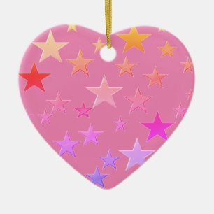 Funny, colourful stars ceramic ornament