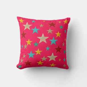 Funny, colourful stars cushion