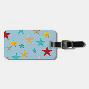 Funny, colourful stars luggage tag