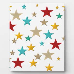 Funny, colourful stars plaque