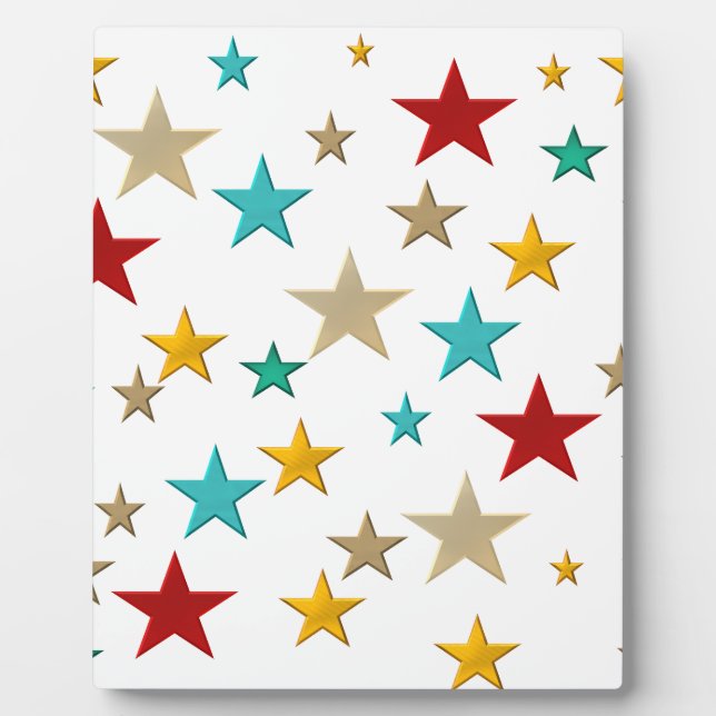 Funny, colourful stars plaque (Front)
