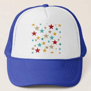 Funny, colourful stars trucker hat