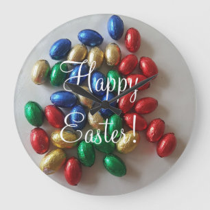 Funny Colourful Wall Clock Chocolate Easter Eggs