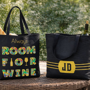 Funny Colourful Wine Lovers Tote Bag