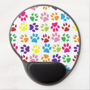 Funny colours dog's paw gel mouse pad